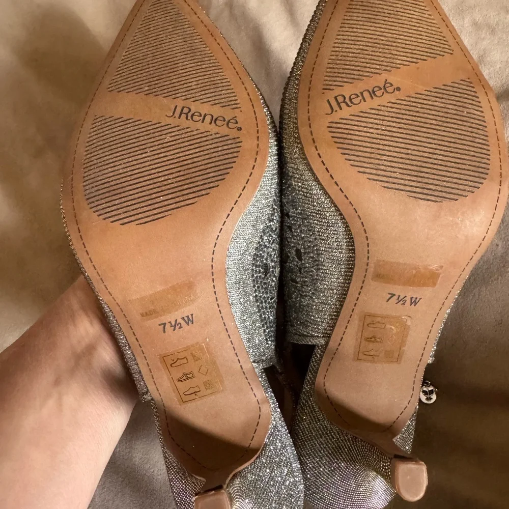 J.Renee Pewter Slingback Heels